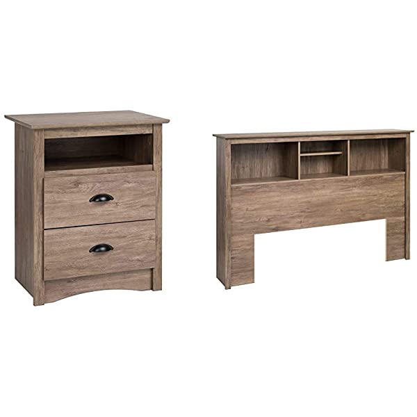 Prepac Fremont 2 Drawer Nightstand with Open Shelf, Espresso, Tall Espresso Fremont Nightstand