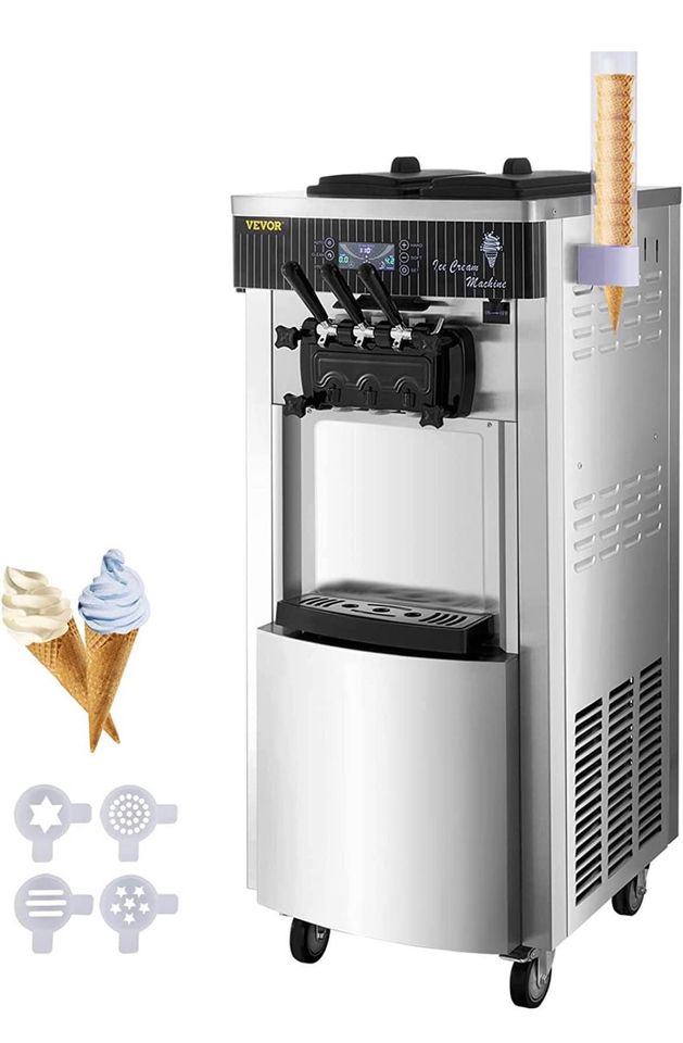 VEVOR Soft Ice Cream Machine 2200W Commercial Vertical Soft Ice Cream Maker Machine