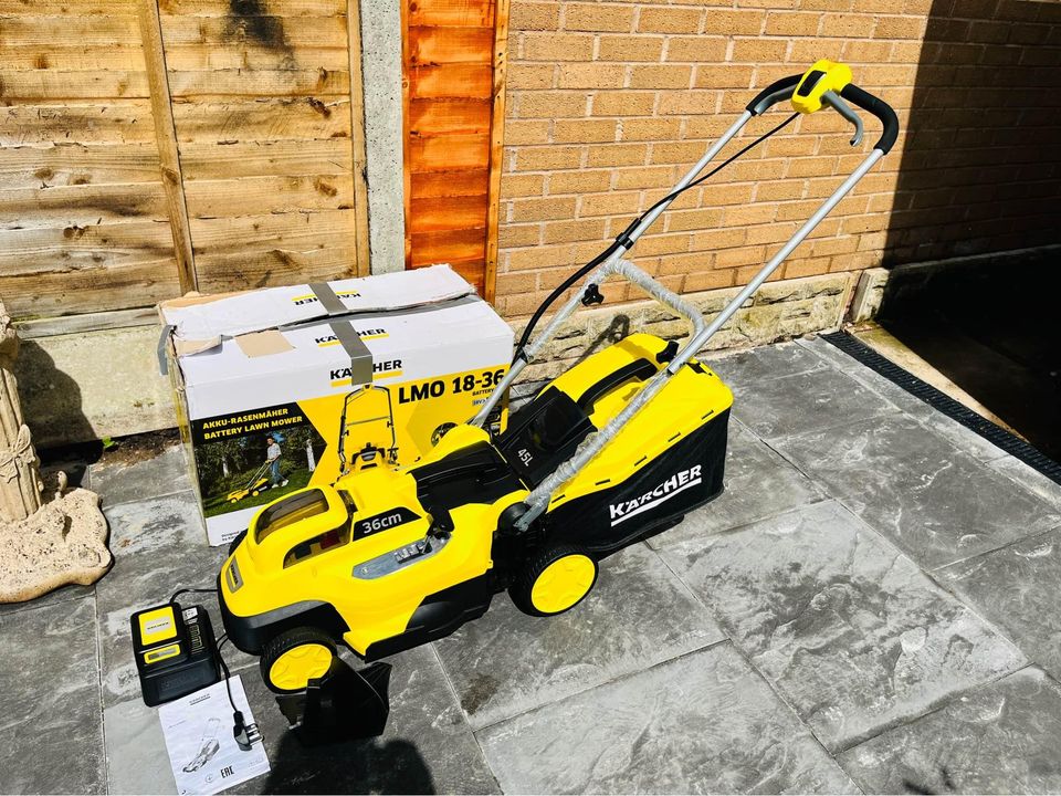 Karcher 18V lawnmower, 36cm, ex-display, RRP £319, new 5Ah battery
