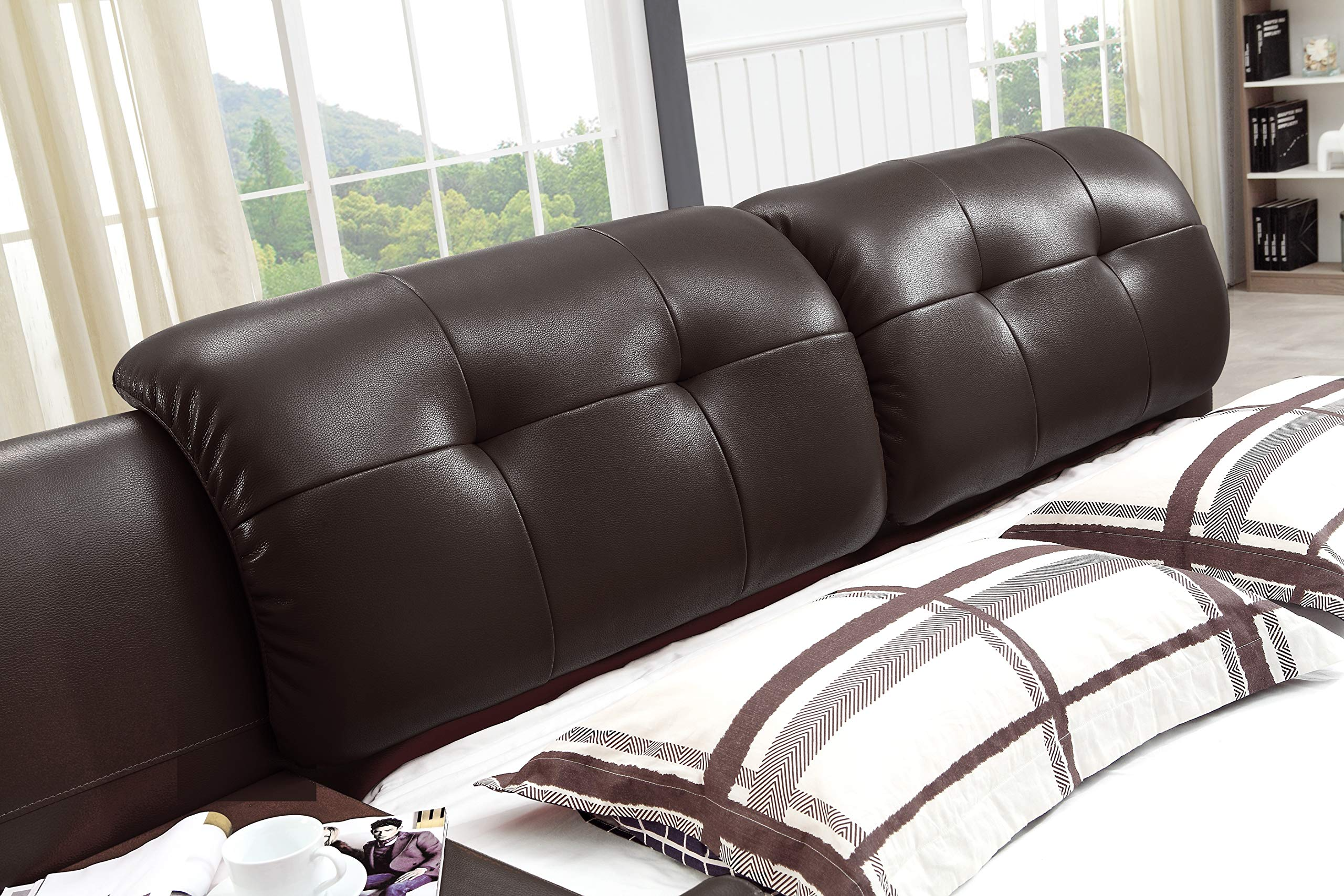 【Furniture】King Size Platform Bed, Luxury Bed Frame, Modern Upholstered Bed, No Box Spring Needed