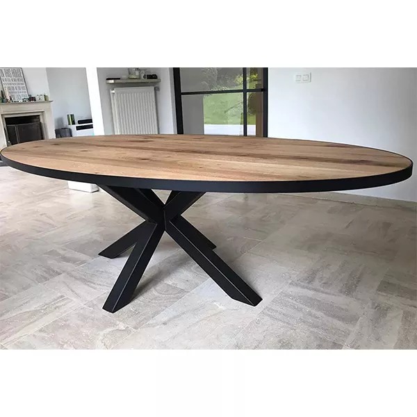 【Furniture】Oval Dining Table and Metal Belt (240×120)