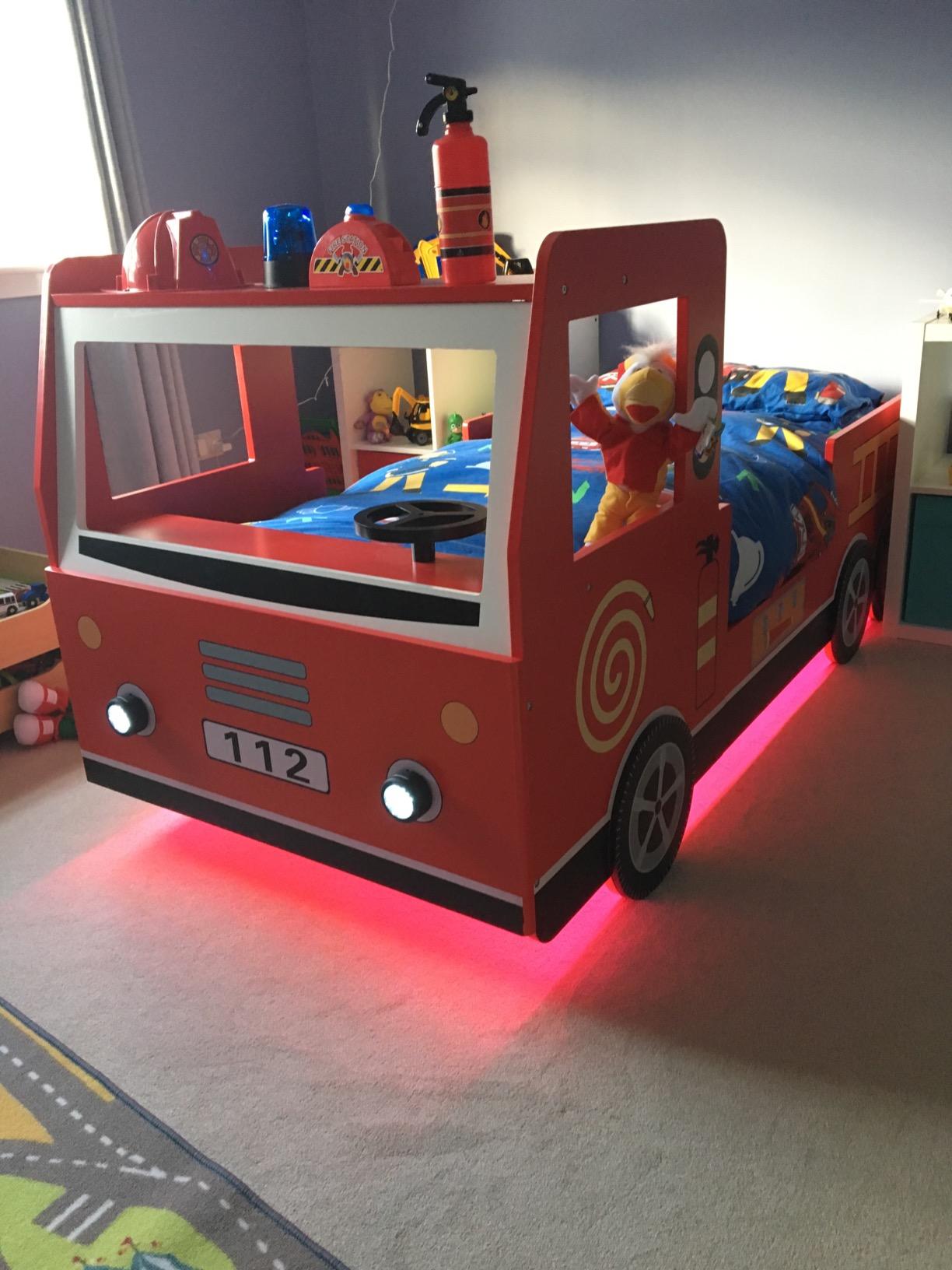 【Furniture】Children's Bed Frame Red Fire Truck Imitation Kids Bed Car Vehicle Bedroom Furniture Toddler's Bed