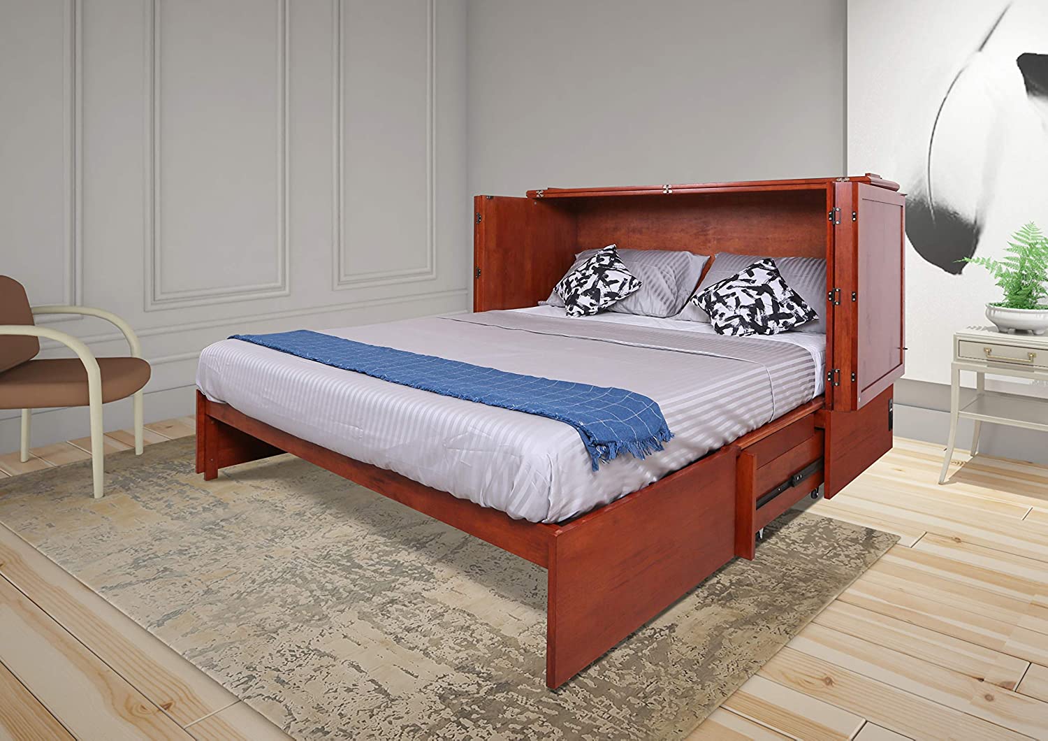 【Furniture】Daily Delight Murphy Cabinet Chest Bed with Charging Station & 6