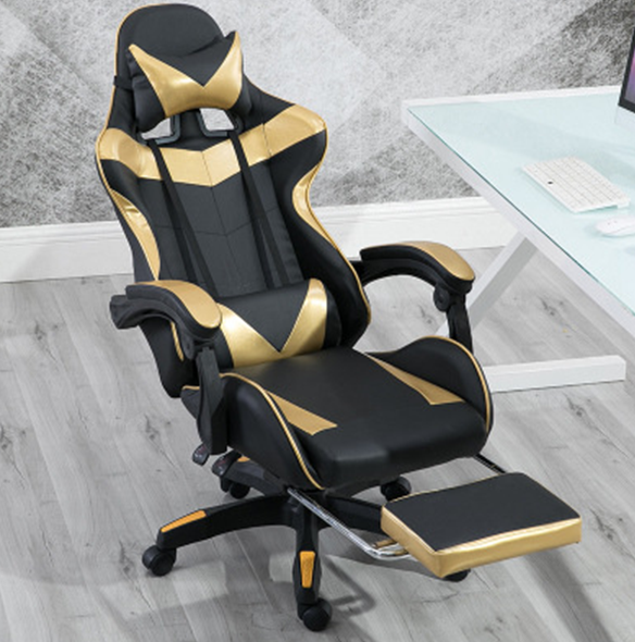 Game Chair Office Chair Desk Chair with Ergonomic Waist Support, Racing Style PU Leather PC High Back Adjustable Rotating Task Chair with Foot pedals