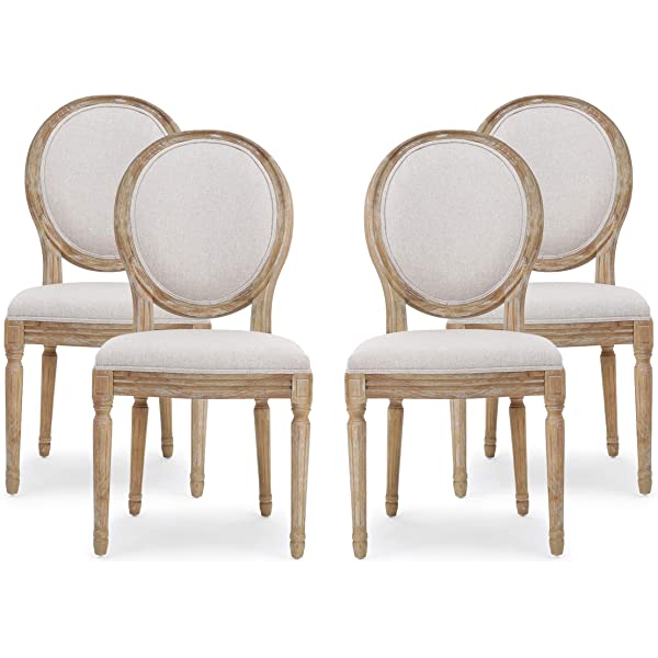Christopher Knight Home Phinnaeus Beige Fabric Dining Chair (Set of 2), 2-Pcs Set Beige 2-Pcs Set