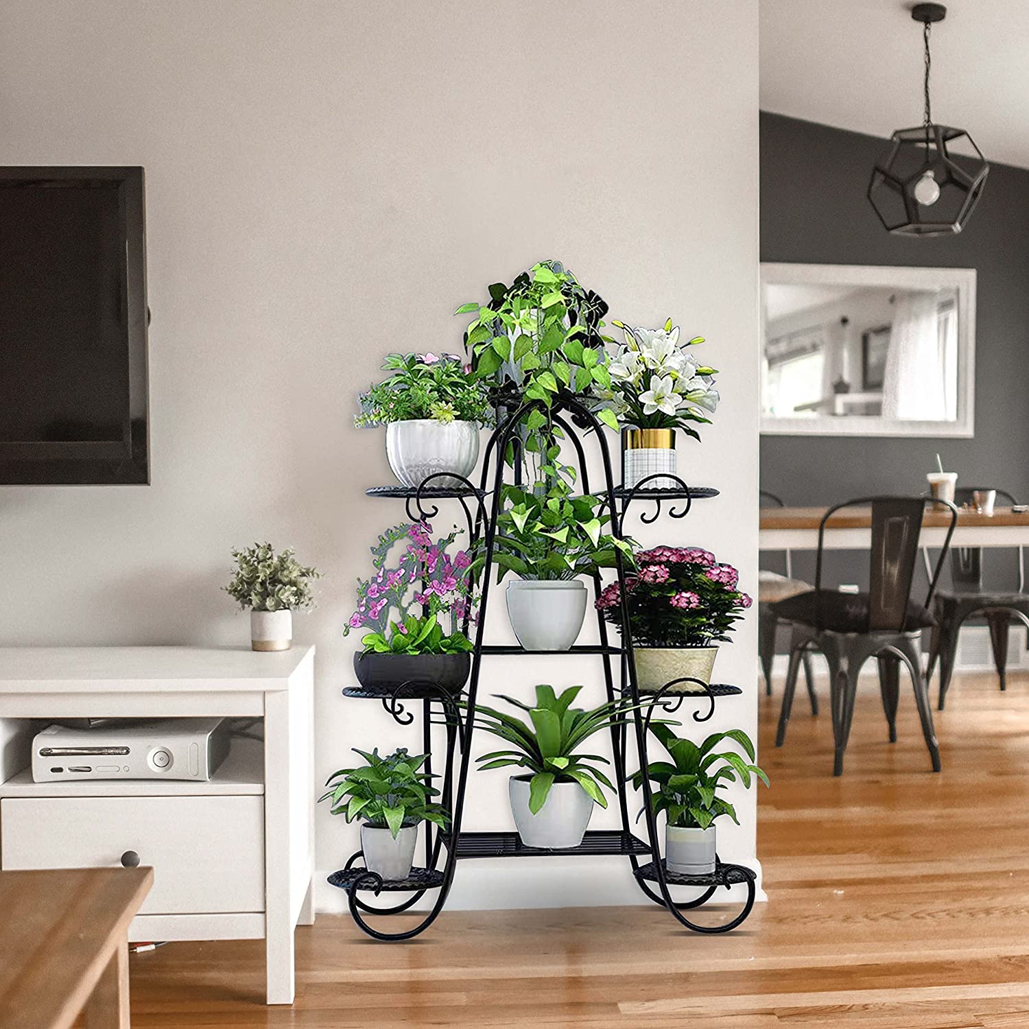 CNNINGYI metal plant stand, 9-layer flower stand, indoor high plant stand
