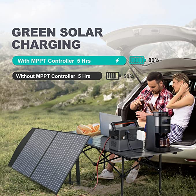 ALLPOWERS Portable Power Station 700W 606Wh MPPT Solar Generator with 2x 230V AC Outlet, 100W USB-C, 0-80% Within 1.5 Hour Fast Charging Backup Battery for Home Emergency Outdoor Trip RV Camping
