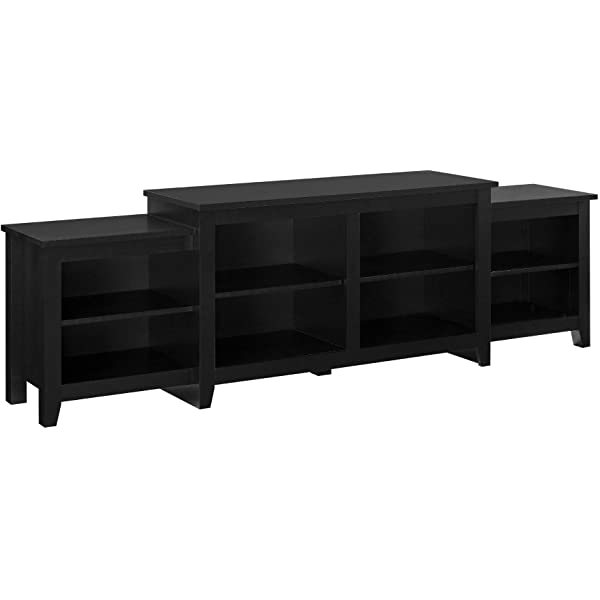 Walker Edison Wren Classic 4 Cubby TV Stand for TVs up to 65 Inches, 58 Inch, Black Black 58 InchTV Stand