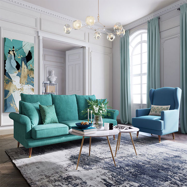 AVAWING Morden Accent chair, mid-century modern upholstered sofa chair, with rubber wood legs, comfortable linen fabric armchair with legs, suitable for living room, bedroom,
