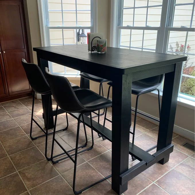 【Furniture】Bamey 6 - Person Bar Height Solid Wood Dining Set