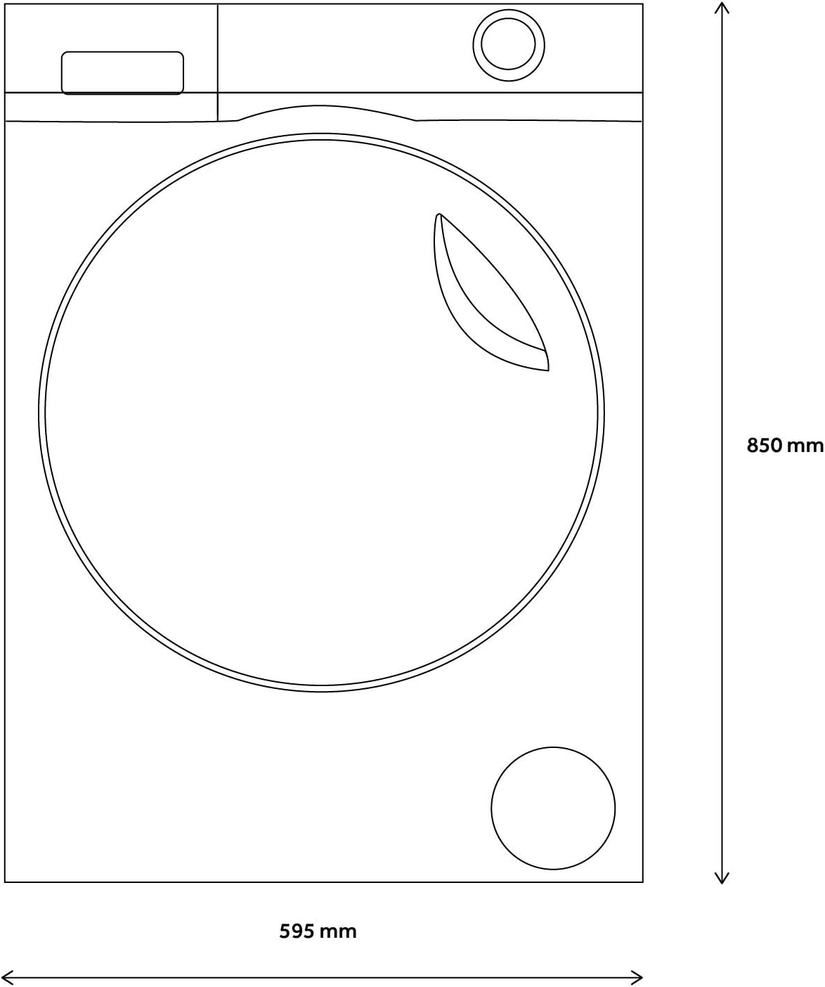 HWD100-B14979S Freestanding Washer Dryer, Direct Motion and LED Display, 1400RPM 10kg/6kg Load, Graphite [Energy Class D]