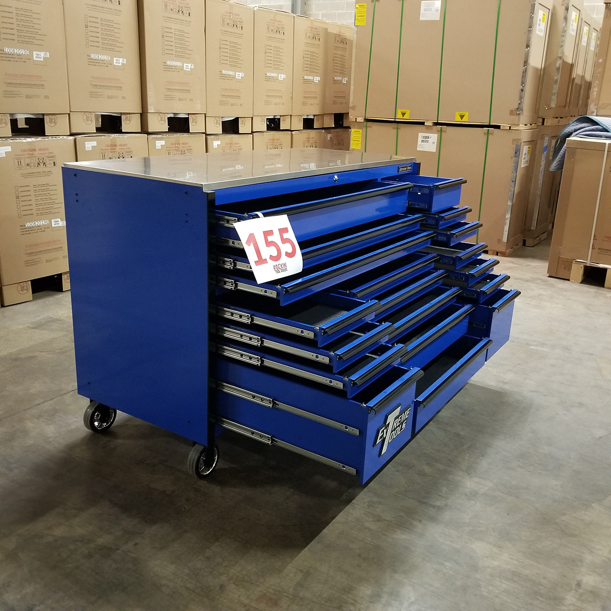 used toolboxScratch & Dent Extreme Tools 72 x 30 19 Drawers Triple Bank Roller Cabinet With Stainless Steel Top C Showroom Demo