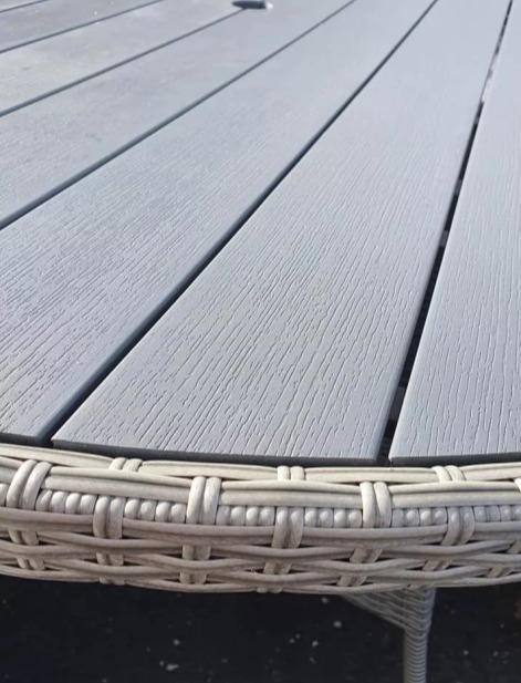 9 seater luxury set of garden furniture in grey rattan