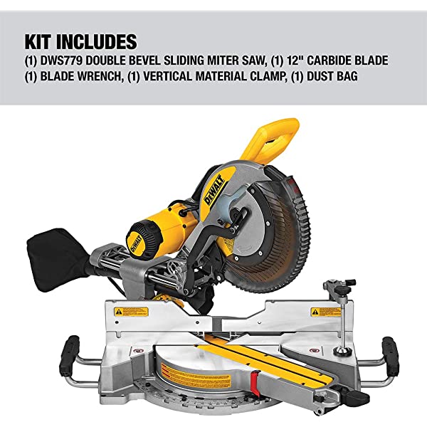 DEWALT 12-Inch Miter Saw, 15-Amp, Single Bevel, Compound (DWS715) 12