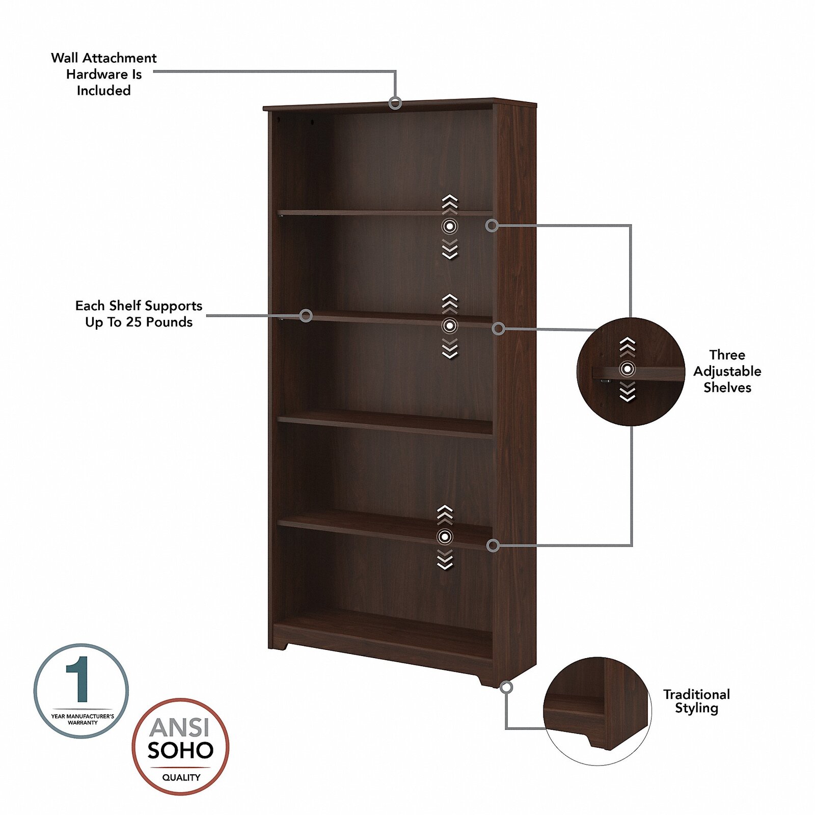 【Furniture】Alharby 4 Piece L-Shape Computer Desk Office Set with Hutch
