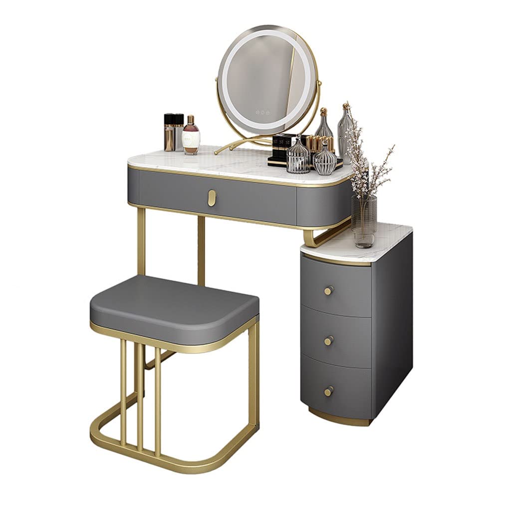 【Furniture】Makeup Vanity Vanity Table Set Slate Bedside Table Integrated Dressing Table Modern Small Dresser