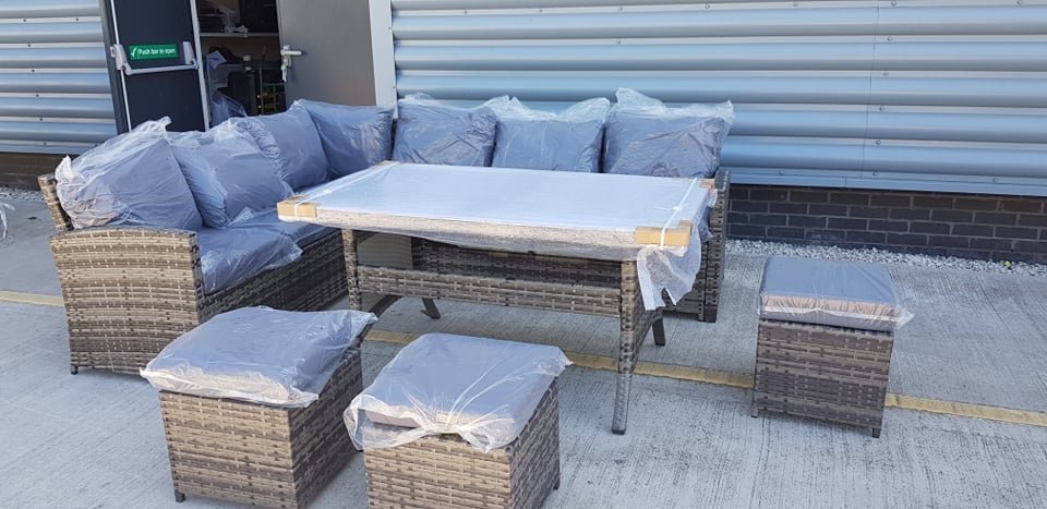 Outdoor patio furniture rattan 8 seat set