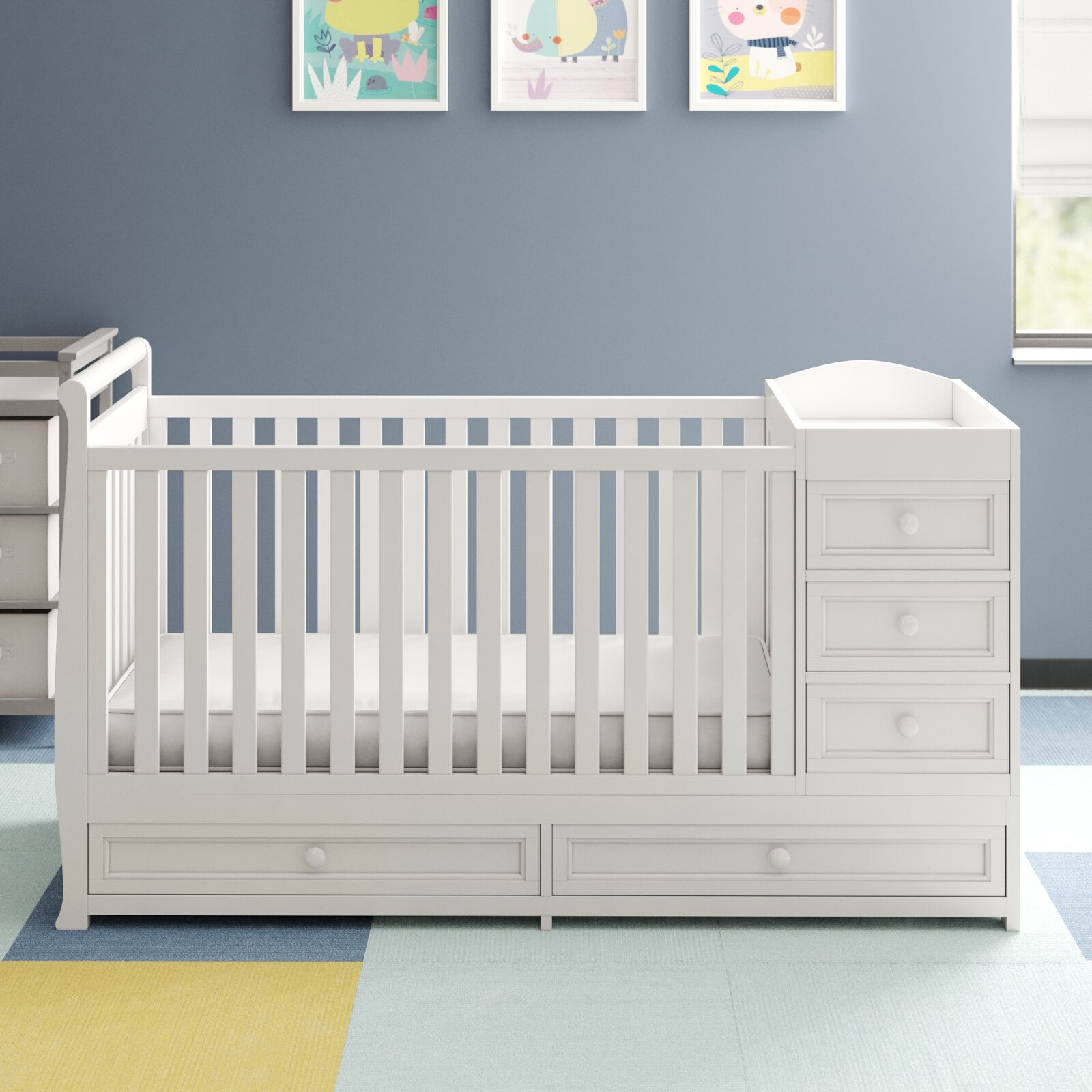 【Baby&Kids】Brnaba 2-in-1 Convertible Crib and Changer