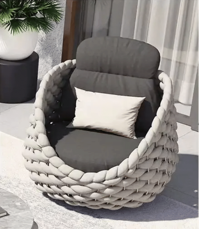 Outdoor rattan sofa terrace garden living room indoor and outdoor rattan furniture three-piece combination