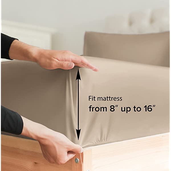 Queen Fitted Sheet - Single Fitted Deep Pocket Sheet - Fits Mattress Perfectly - Soft Wrinkle Free Sheet - 1 Fitted Sheet Only – Light Pink Queen Light Pink