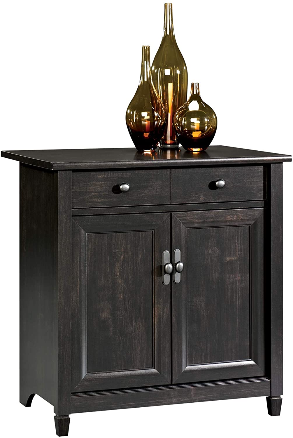 Sauder 408696 Edge Water Utility CartStand, L 28.19 x W 19.45 x H 29.02, Estate Black finish