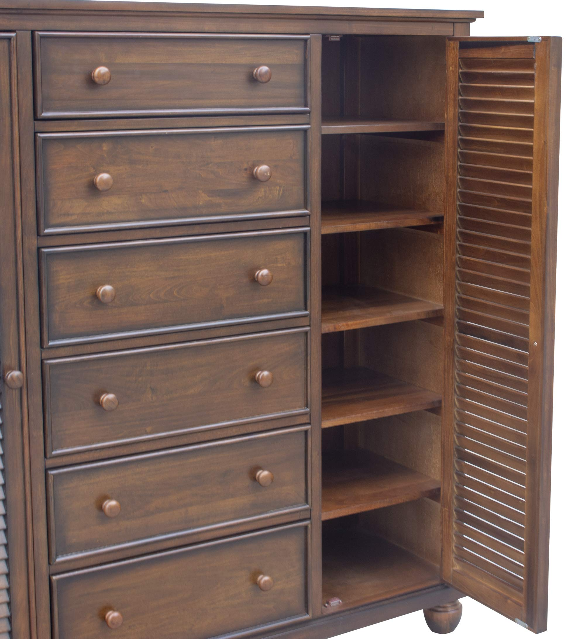 【Furniture】Bahama Shutter Wood Armoire, Tropical walnut