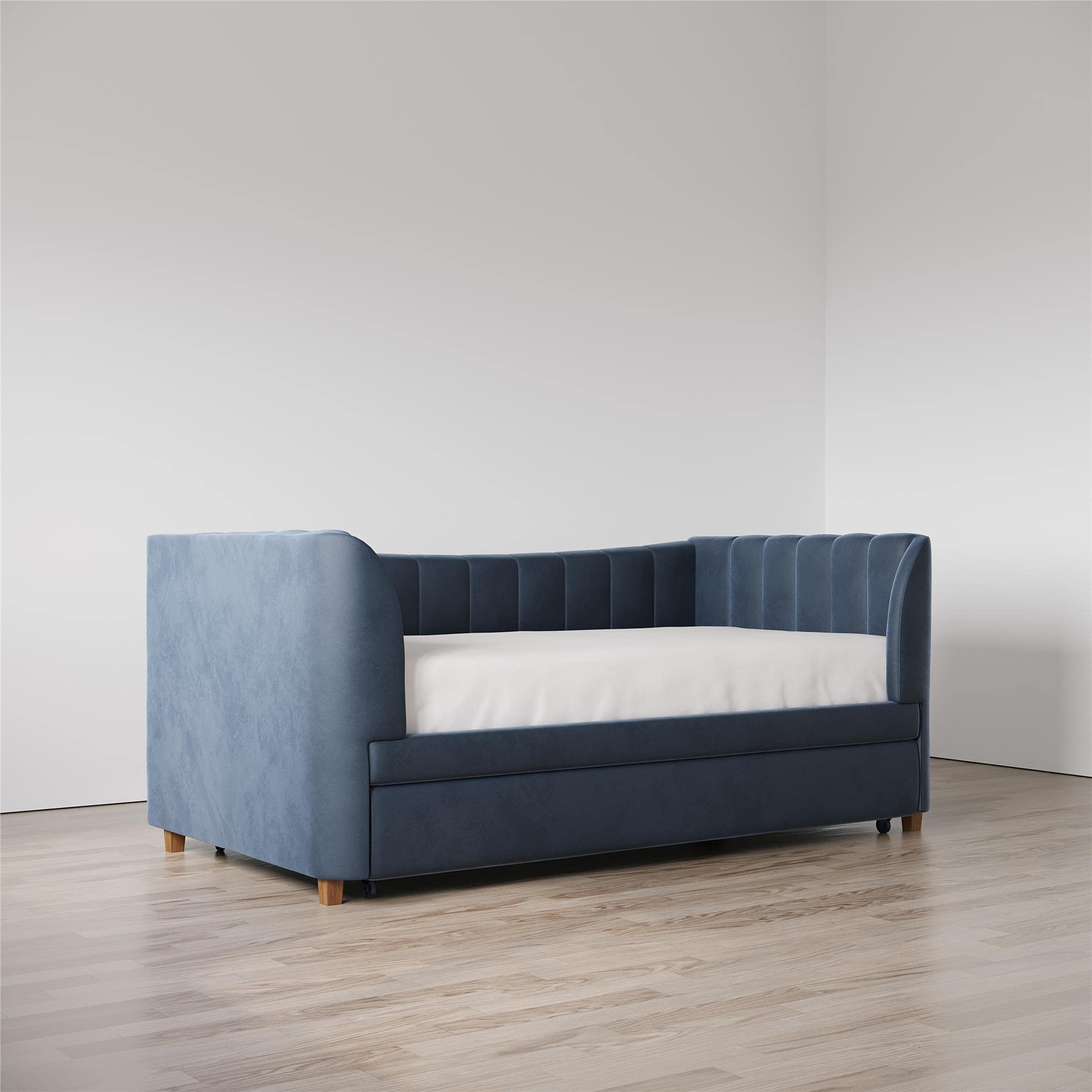 【Furniture】Valentina Upholstered Daybed with Trundle, Twin