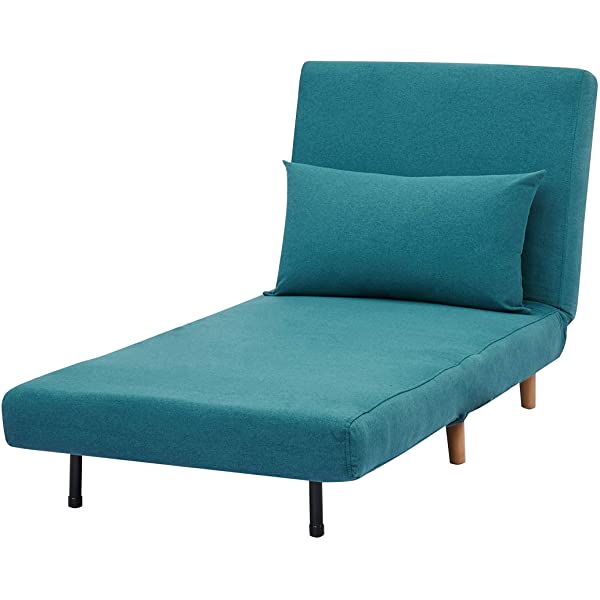 GIA Tri-Fold Sofa Bed, With Pillow, Yellow Yellow With Legs