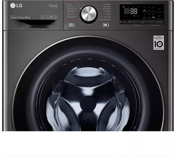 LG TurboWash 360 with AI DD V9 F4V909BTSE WiFi-enabled 9 kg 1400 Spin Washing Machine - Black