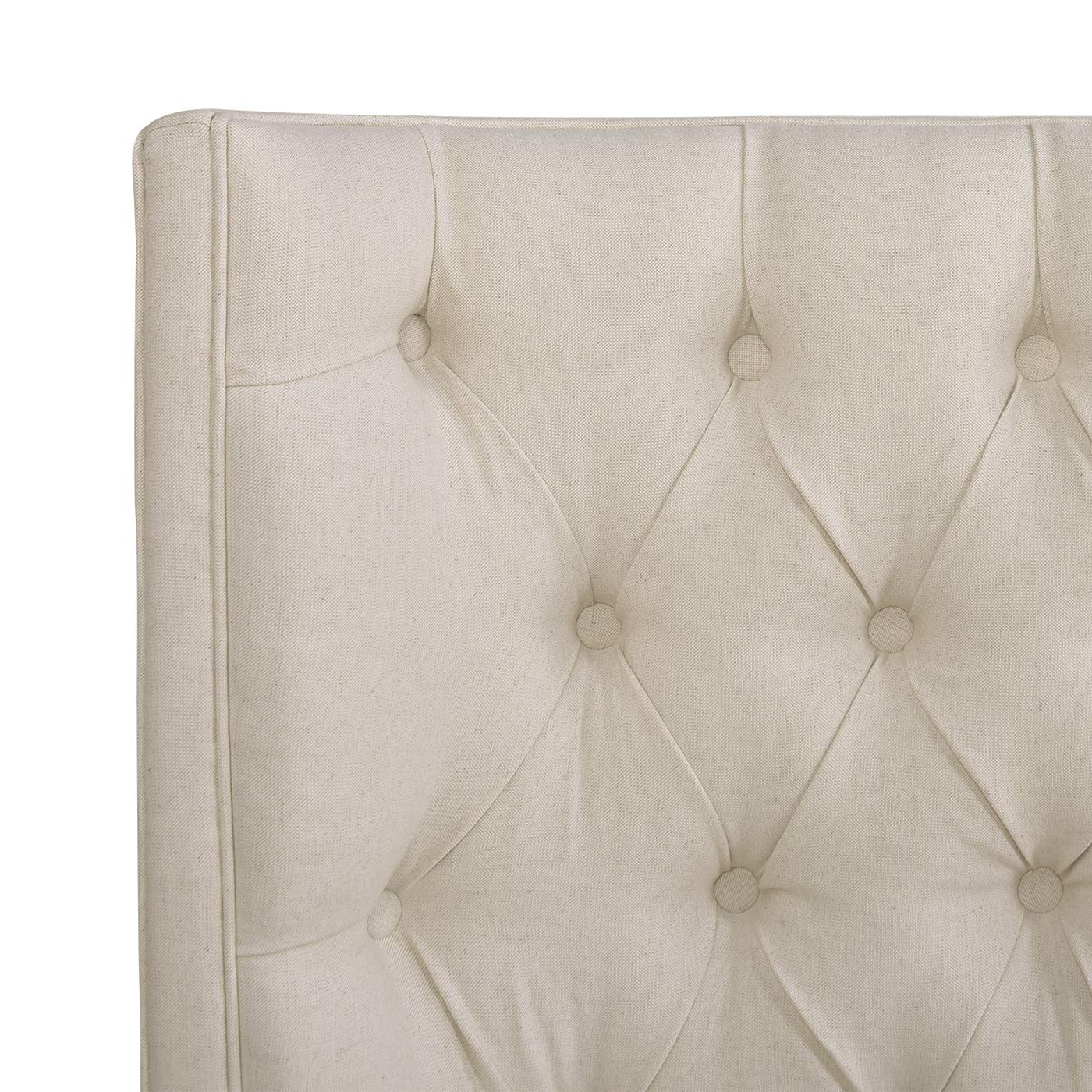 【Furniture】Tufted Panel Bed Headboard and Footboard Set, King, Light Beige