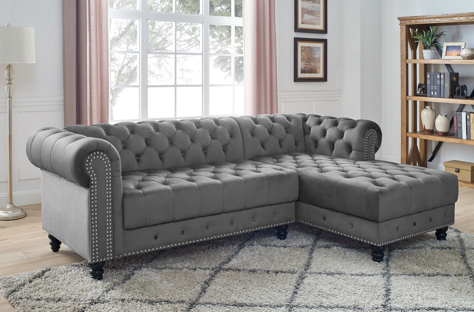 【Furniture】Lora 2 - Piece Upholstered Chaise Sectional