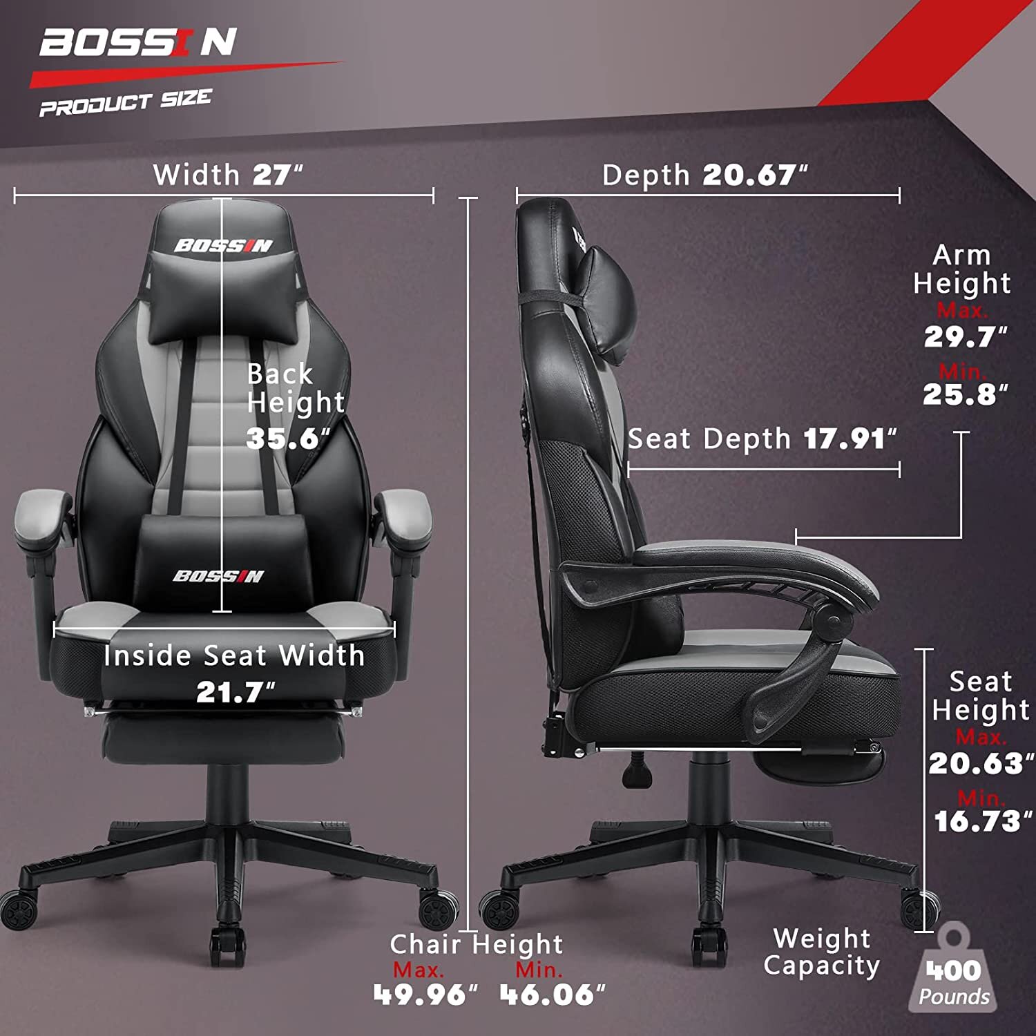 【Furniture】Racing Style Large Size High-Back PU Leather Gaming Chair
