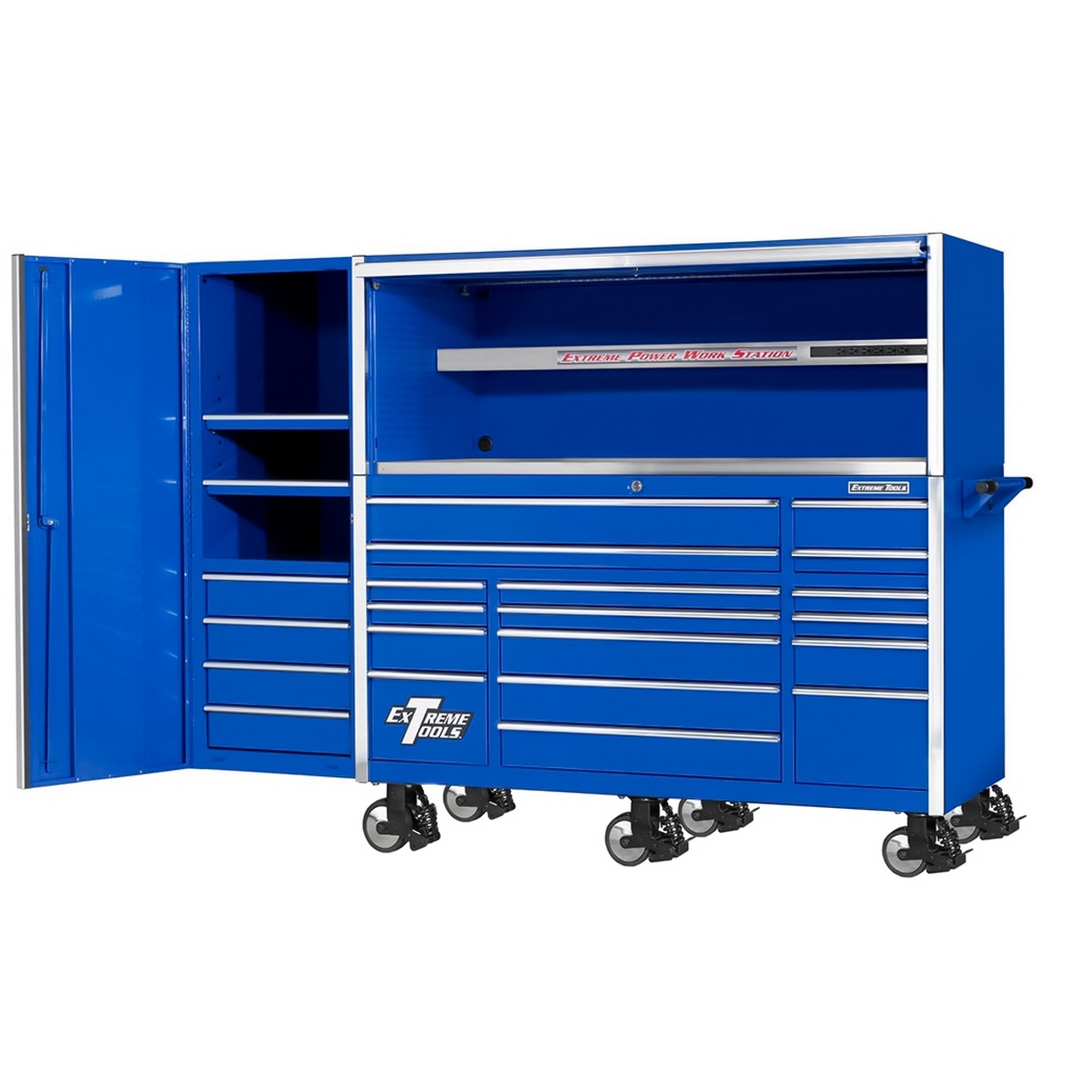 used toolbox72 21 Drawers Professional Roller Cabinet, Extreme Power Workstation Hutch &  Side Cabinet Combo