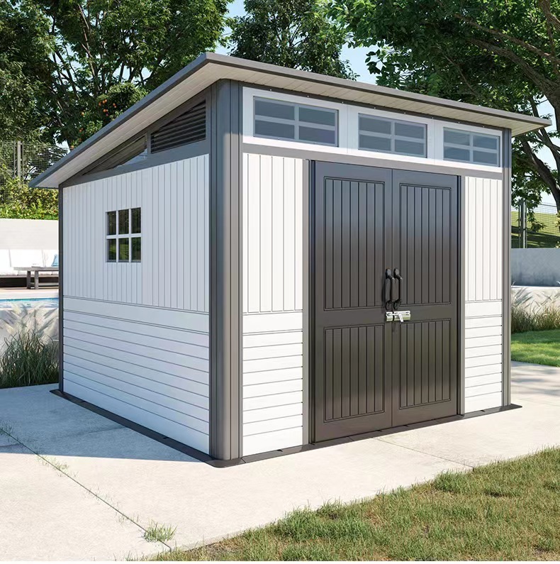 Outdoor garden storage tool room outdoor utility room roof removable mobile house courtyard simple.