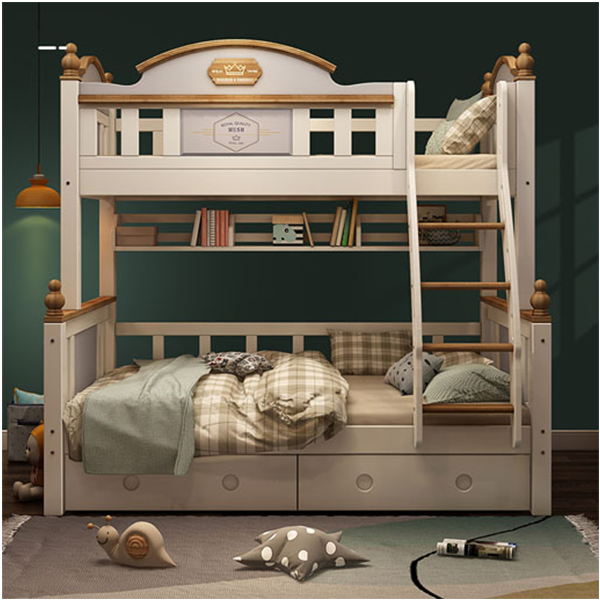 【Furniture】Solid wood high and low bed