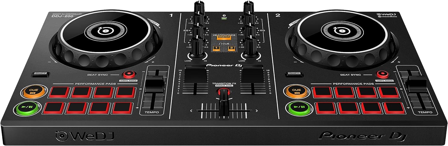 Pioneer DDJ-200 - Bluetooth entry-level controller for DJ usable with smartphone, Black
