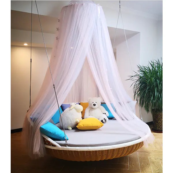 【Furniture】Outdoor rattan hammock round swing rattan chair bird's nest cradle