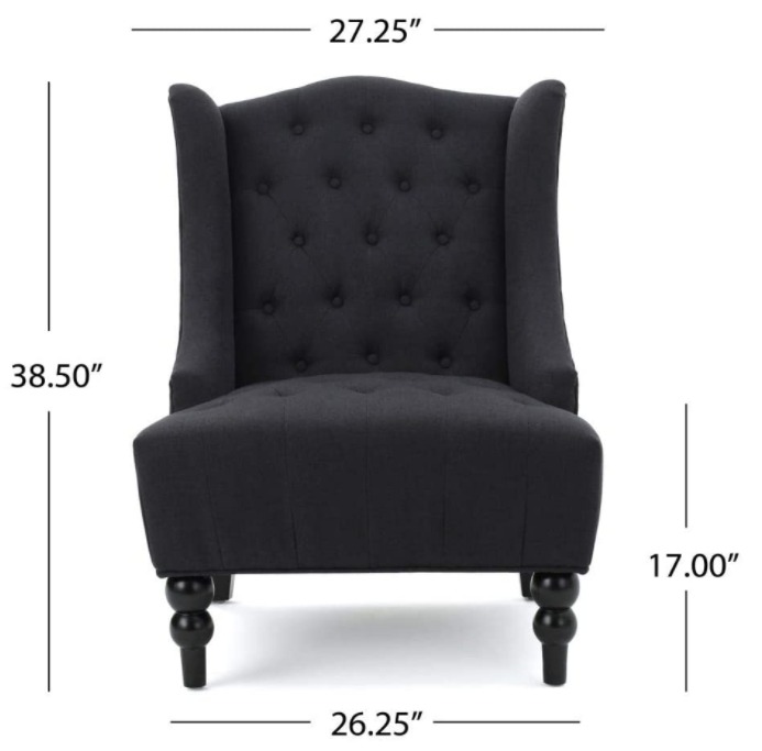 Christopher Knight Home Toddman High-Back Velvet Club Chair, Grey