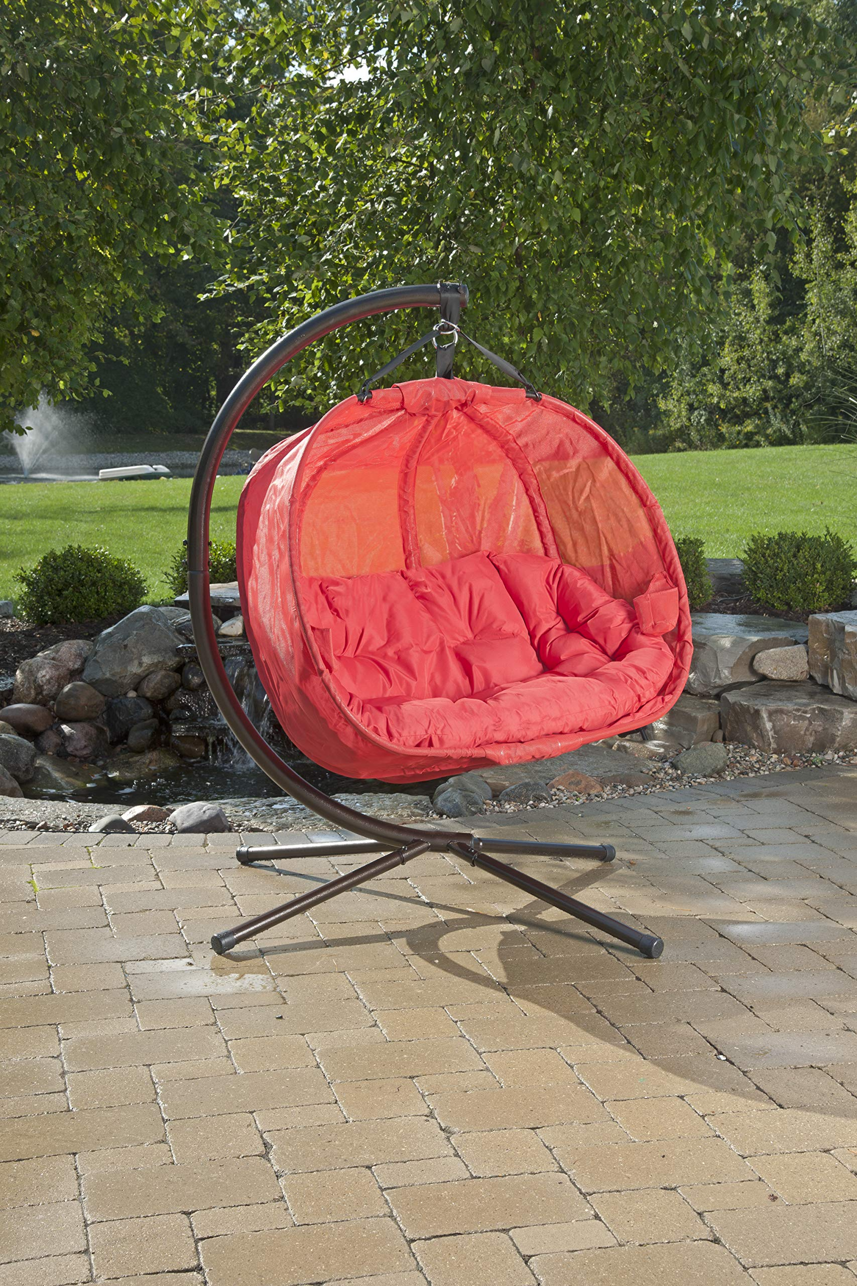 【Home&Garden】Hanging Pumpkin Loveseat Chair with Stand