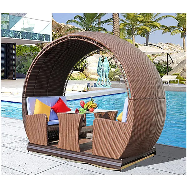 【Home&Garden】Outdoor Swing Rocking Chair Balcony Table & Chair Rattan Chair
