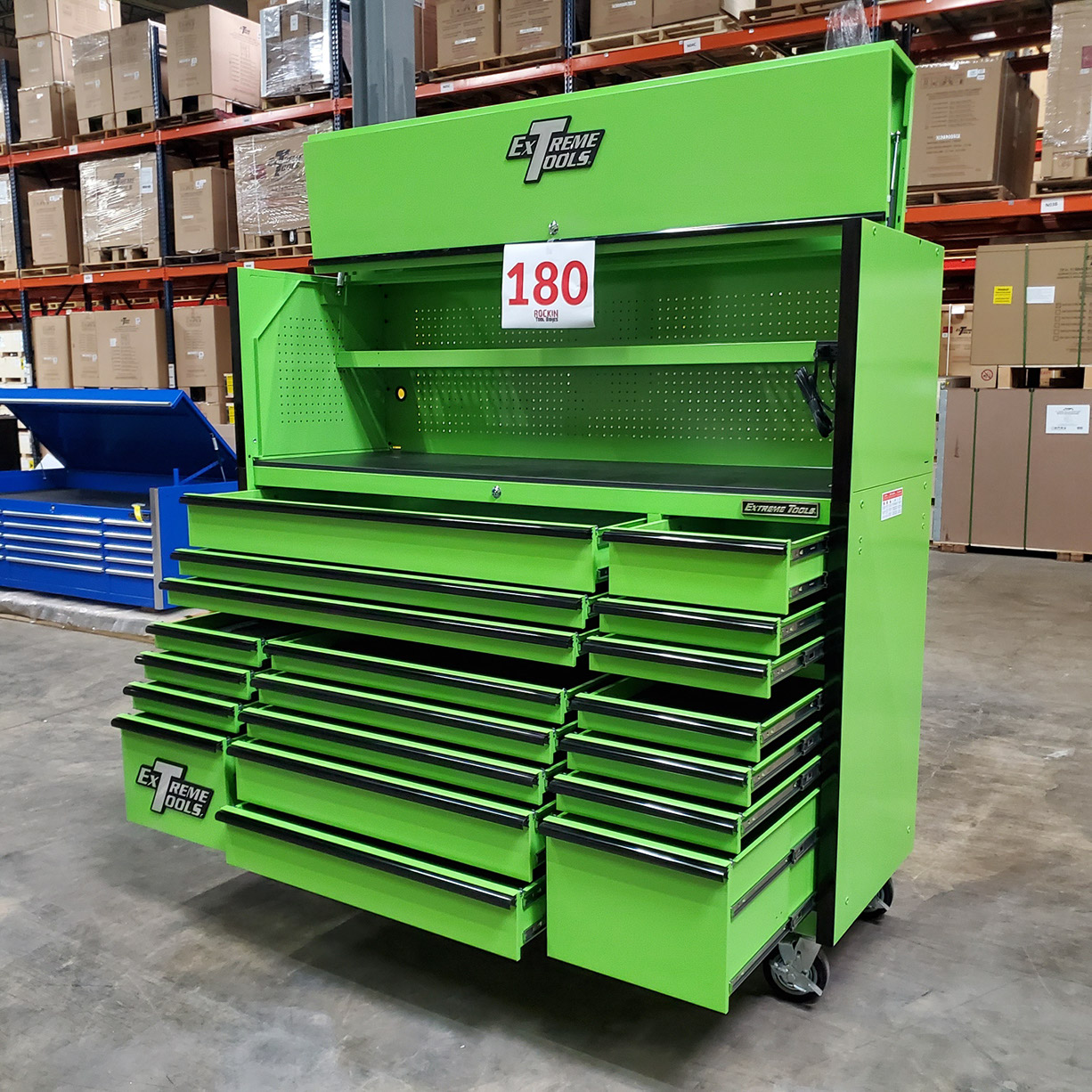 used toolboxShowroom Demo RTB 72 x 25 19 Drawers Roller Cabinet & Hutch Combo C Green-Black