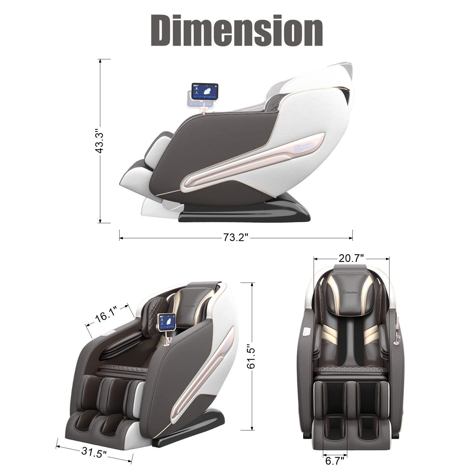 【Furniture】Real Relax Massage Chair, Zero Gravity SL Track Massage Chair, Full Body Shiatsu Massage Recliner