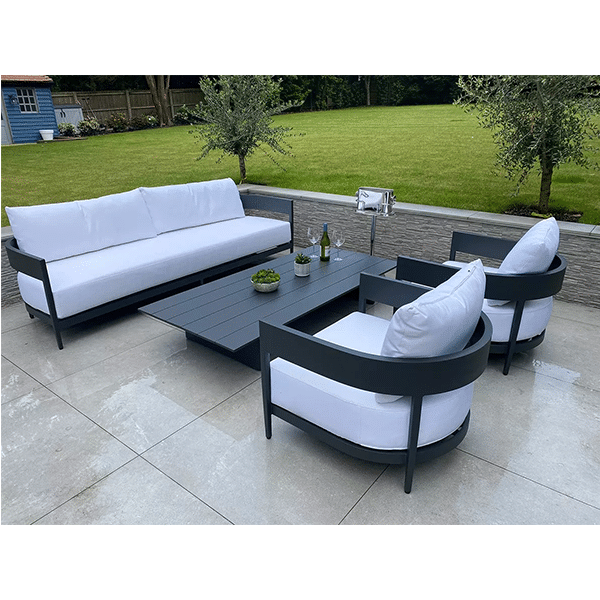 Garten-Esstisch + 8 Stühle, Rattan-Gartenstühle und rechteckiges Esstisch-Set